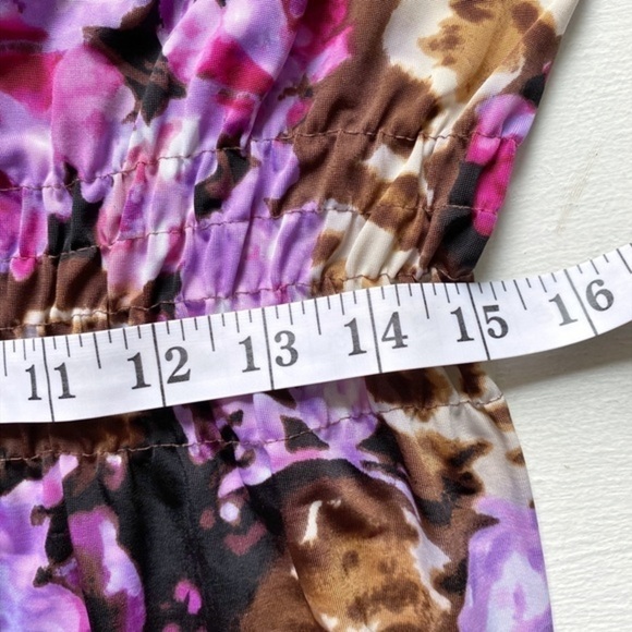 Unbranded Purple Floral and Animal Print Short Sleeve Top - Picture 11 of 11
